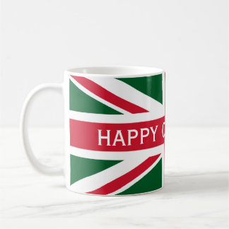 Mug Union Jack de Noël ~ Rouge, Vert et Blanc