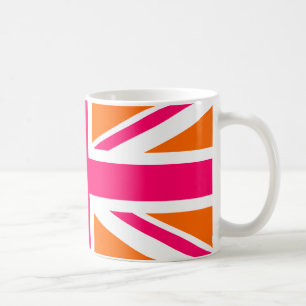 Mug Union Jack orange et rose
