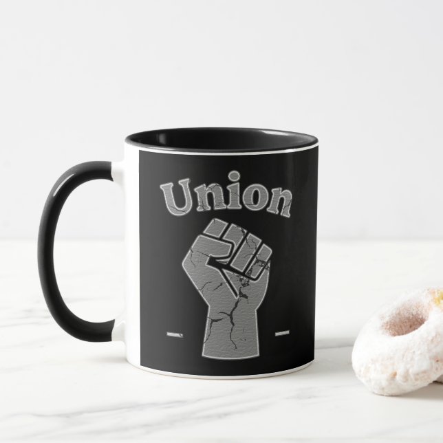 Mug Union Strong Worker Fist Minimal Design (Avec donut)