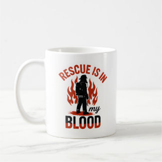 Mug Unique Firefighter or Fireman in Red and Black