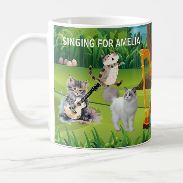 Mug Unique Fun Cats in the Chorus Personalized  (Créateur téléchargé)