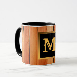 Mug Unique Gold Luxury Wood Monogrammé