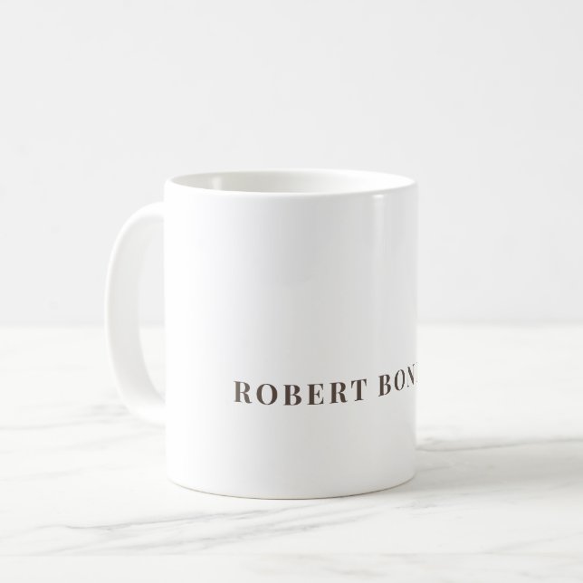 Mug Unique Modern Plain Your Name Minimalist (Devant gauche)