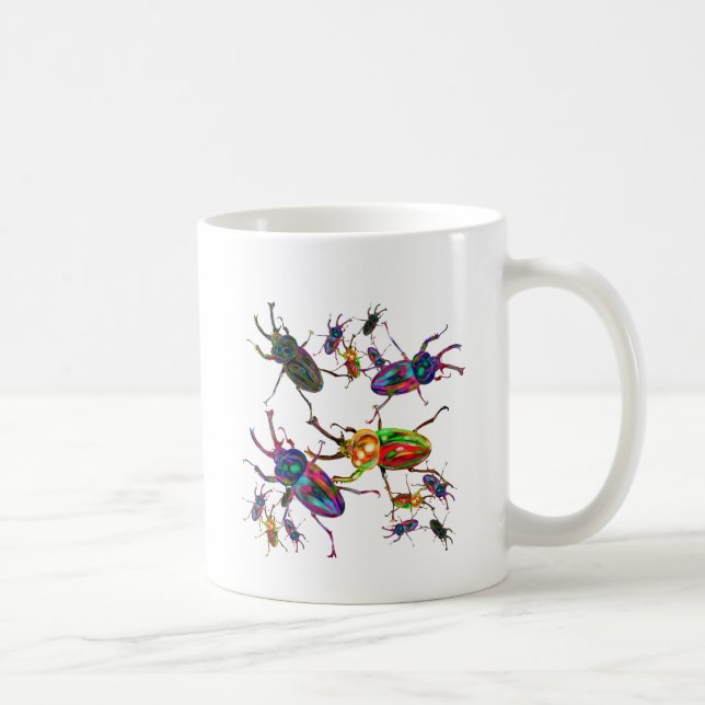 Mug Unique Rainbow stag beetles art cadeaux accessoire (Droite)