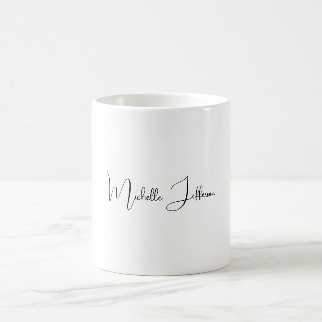 Mug Unique Stylish Moderne Calligraphie Plain (Centre)