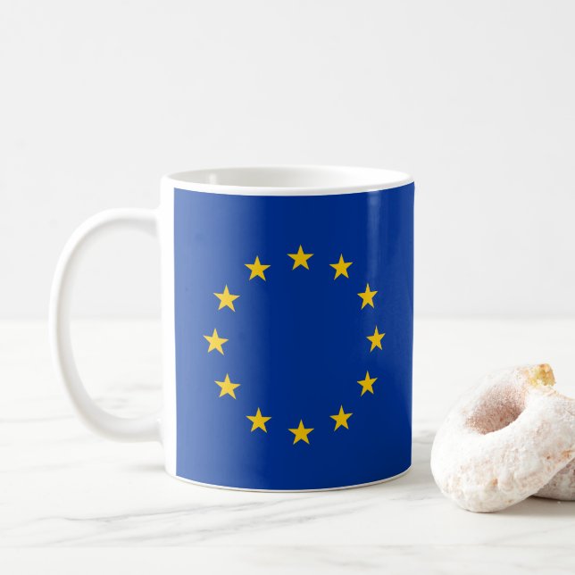 Mug "Unis dans la diversité" Drapeau UE Union européen (Avec donut)