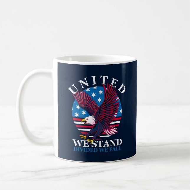 Mug United We Stand - Eagle et American Flag (Gauche)