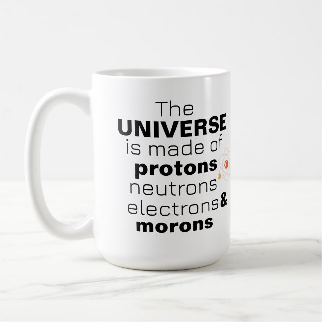 Mug Univers amusant de la science Protons Neutrons Éle (Gauche)