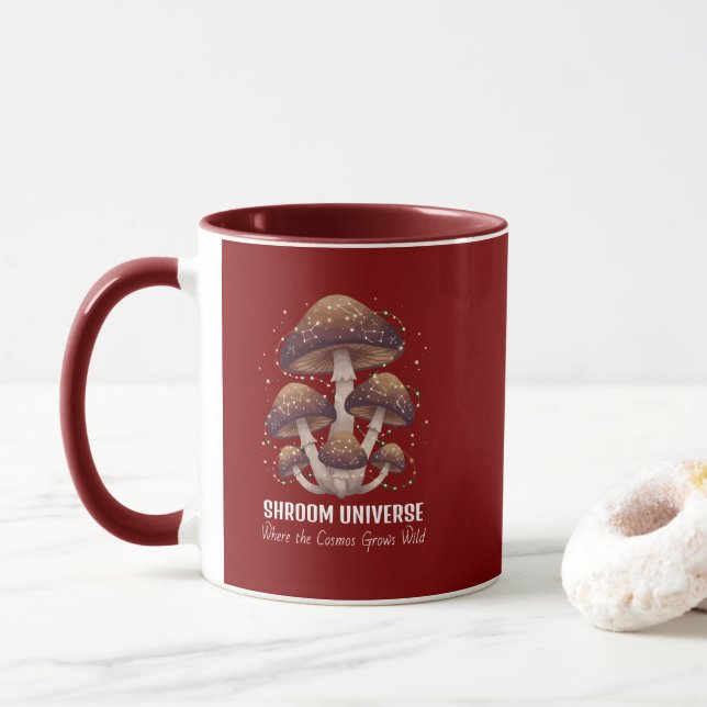 Mug Univers de champignons célestes Constellation (Avec donut)