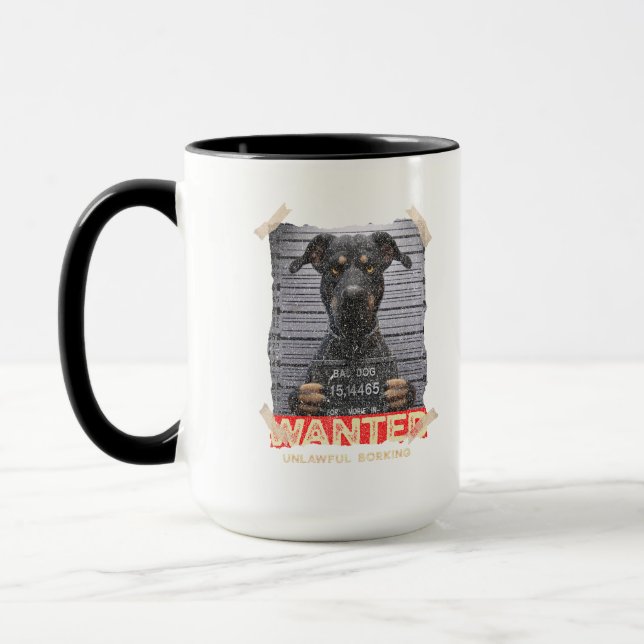 Mug Unlawful Barking: The Doberman's Stern Warning (Gauche)