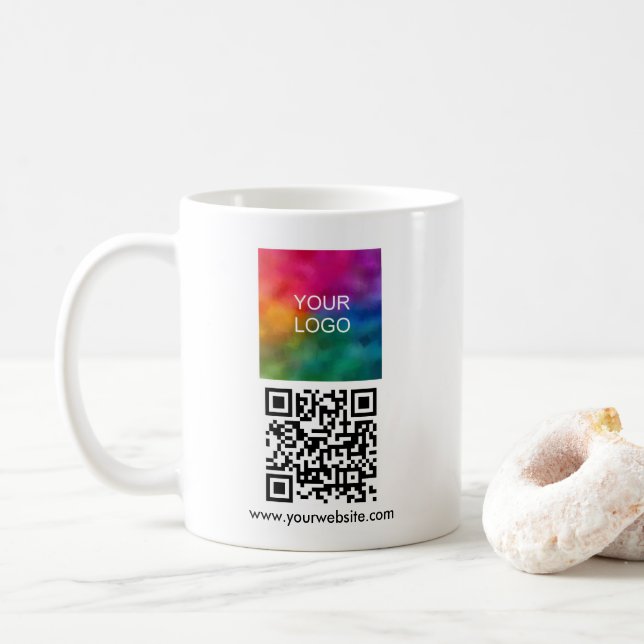 Mug Upload Logo Sleek Template Scannable QR Code (Avec donut)