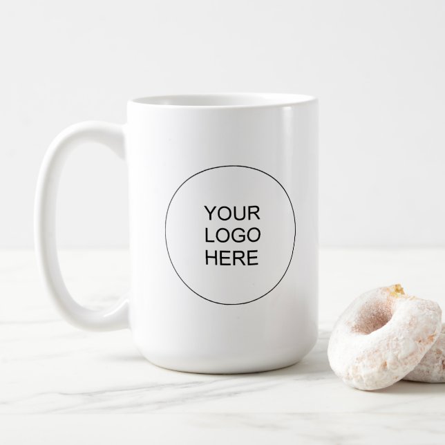 Mug Upload Your Company Logo Elegant Modern Simple (Avec donut)