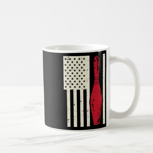Mug Us Drapeau Bowling Pin Vintage Patriotique Bowler  (Droite)