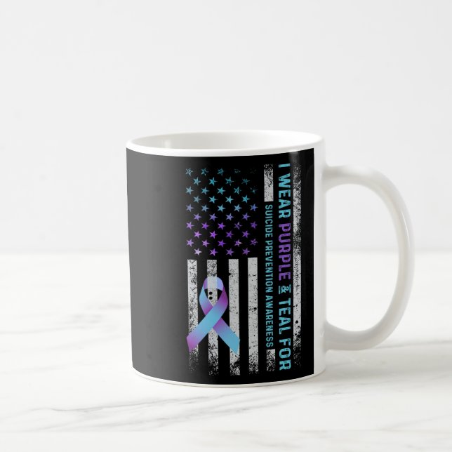 Mug Us Flag I Wear Purple And Teal Suicide Prevention  (Droite)