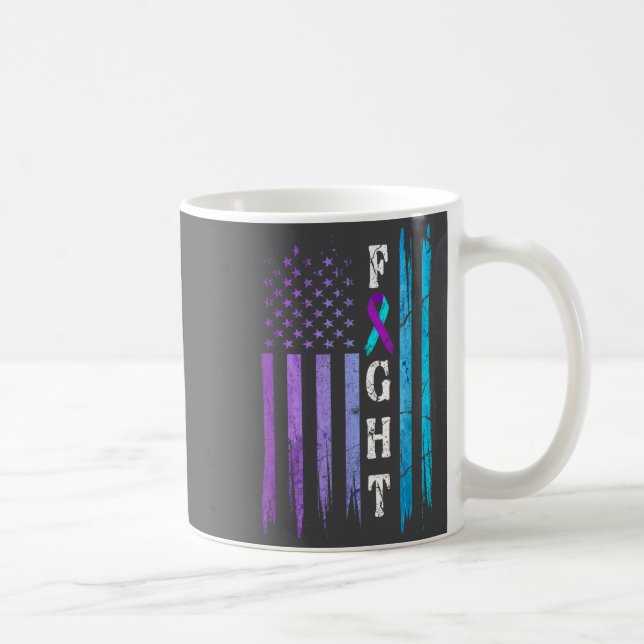 Mug Us Flag Suicide Prevention Awareness Fight Wear Pu (Droite)