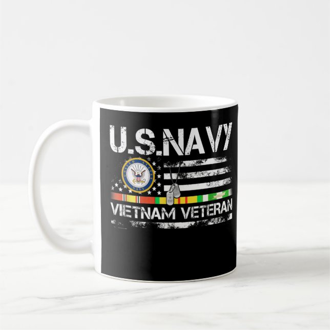 Mug US Navy Vietnam Veteran USA Flag Vietnam Vet Flag  (Gauche)