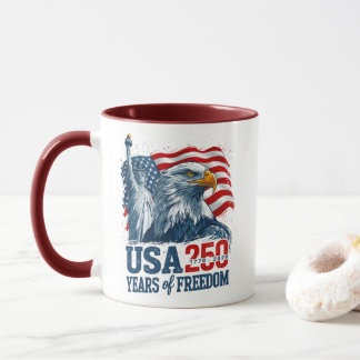 Mug USA 250 America's Semiquincentenl Liberty & Eagle