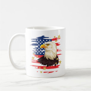 Mug USA Aigle patriotique, Drapeau et Etoiles en céram