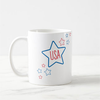 Mug Usa Americana Fourth Of July Shooting Stars
