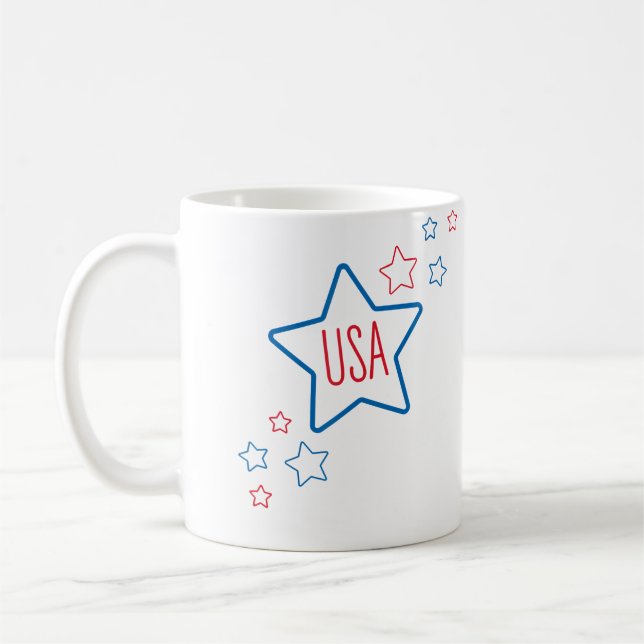 Mug Usa Americana Fourth Of July Shooting Stars (Gauche)