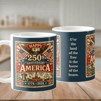 Mug USA Amérique 250e anniversaire vintage patriotique