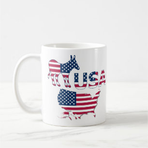Mug USA Carte Drapeau Parti Démocratique Donkey Politi