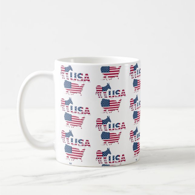 Mug USA Carte Drapeau Parti politique démocrate Donkey (Gauche)