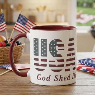 Mug USA Dieu a répandu sa grâce sur toi Patriotique