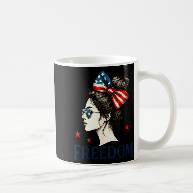 Mug Usa Flag Bow Messy Bun Girls Dom American Flag Pat (Droite)