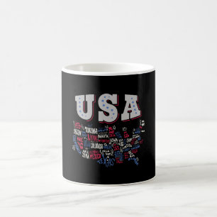 Mug USA Map Etats-Unis Amérique Amérique