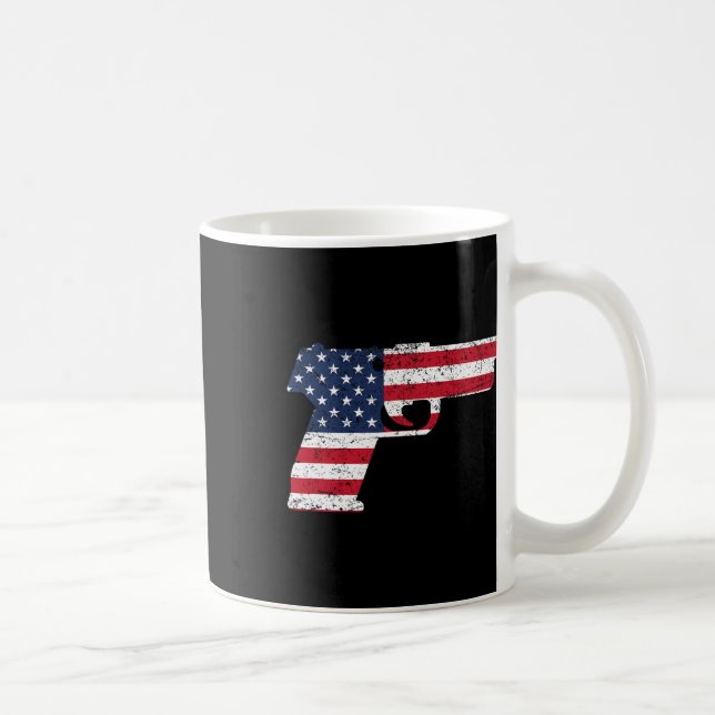 Mug Usa Pistol American Gun Drapeau 4 juillet (Droite)