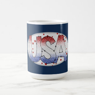 Mug USA Shimmer et Stars Word Art