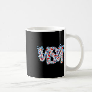 Mug Usa Wildflower Coquette Bow Américain Patriotique