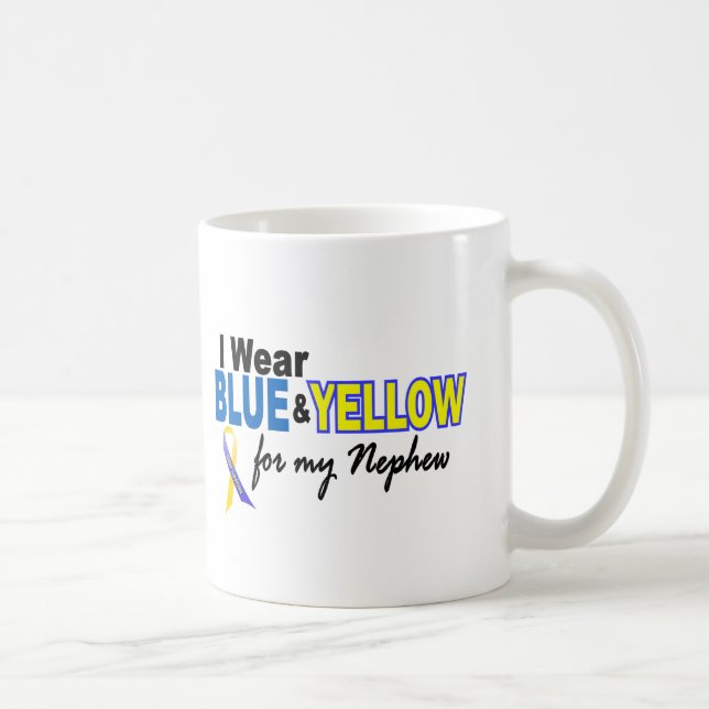 Mug Usage de syndrome de Down I bleu et jaune pour mon (Droite)