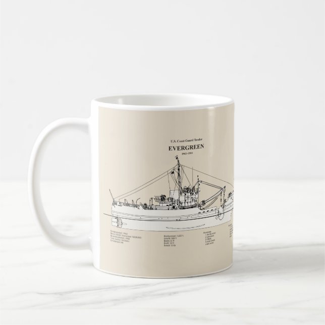 Mug USCGT À feuillage persistant wlb-295 - SBD (Gauche)