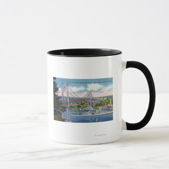 Mug USS Portland passe sous le pont St. John's (Droite)