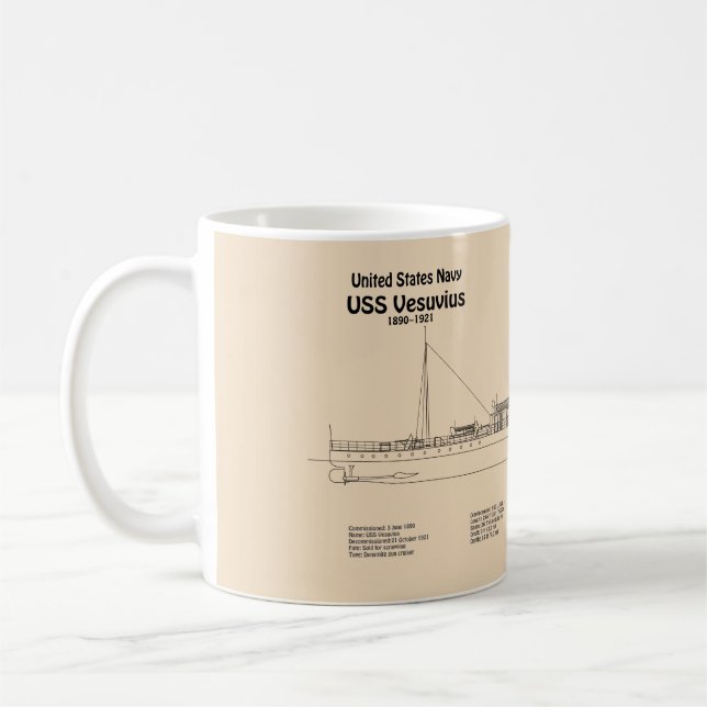 Mug USS Vesuvius - Plan directeur des navires SD (Gauche)