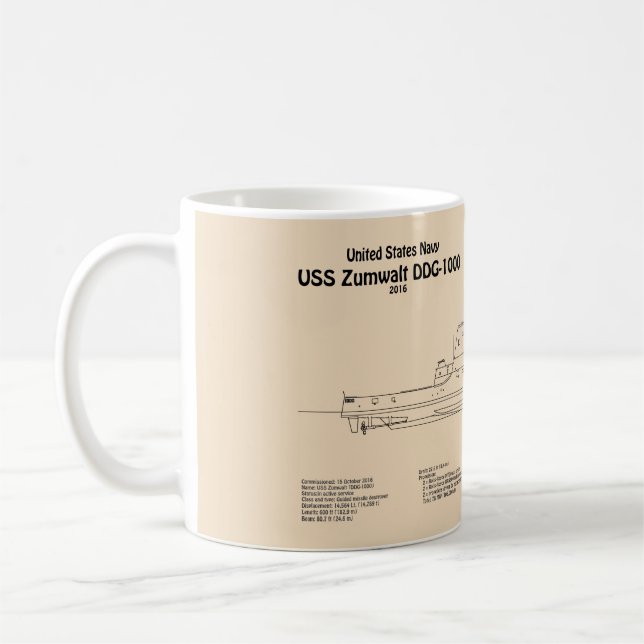 Mug USS Zumwalt - Plan directeur des navires SD (Gauche)