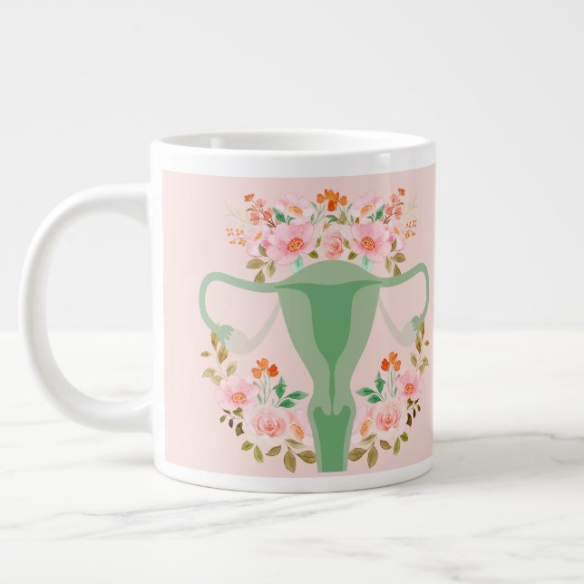 Mug Uterus floral- (Sage) (Gauche)