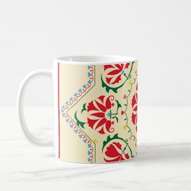 Mug Uzbek ethnic vintage ornament suzanisuzani, fabric (Gauche)