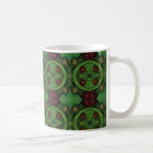 Mug V2 Retro 1970s boug design vert et marron (Droite)
