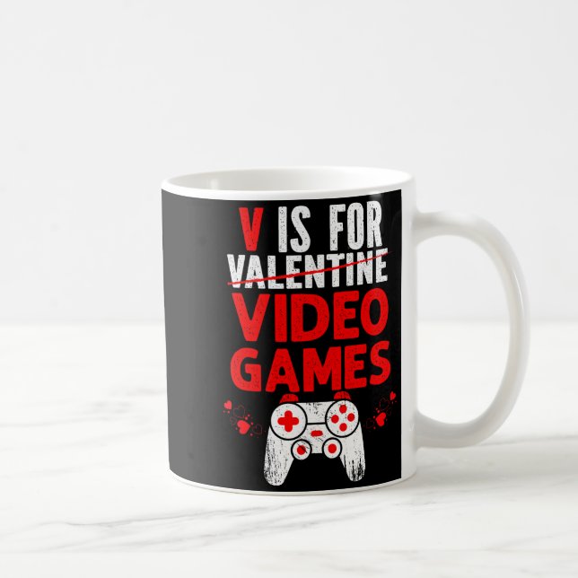 Mug V est pour la Saint-Valentin des jeux vidéo drôle  (Droite)