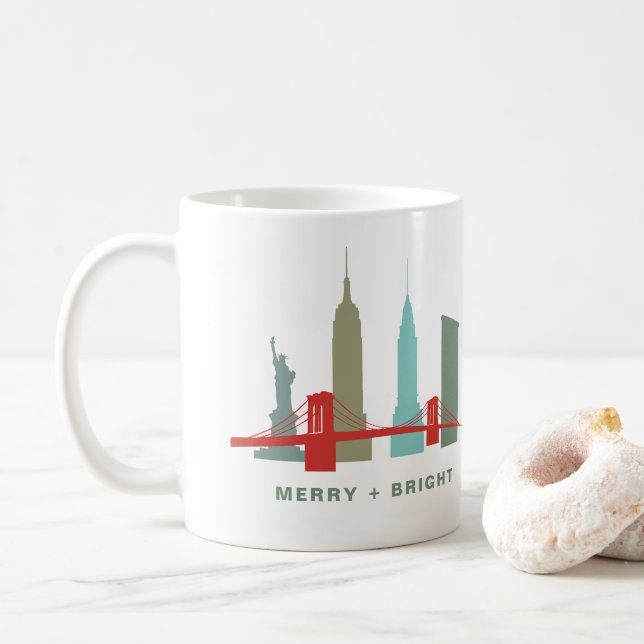 Mug Vacances à New York, Architecture Skyline (Avec donut)