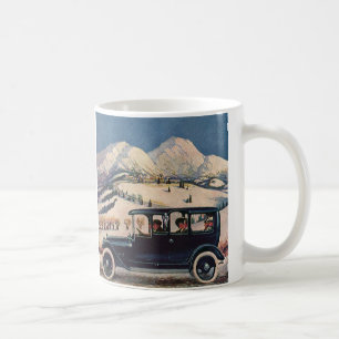 Mug Vacances de famille vintage dans une voiture autom