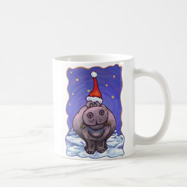 Mug Vacances de fête d'hippopotame (Droite)