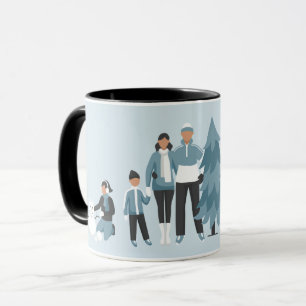 Mug Vacances de Noël en famille d'hiver