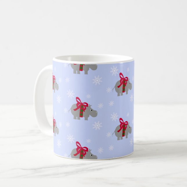 Mug Vacances de Noël Hippopotame  (Devant gauche)