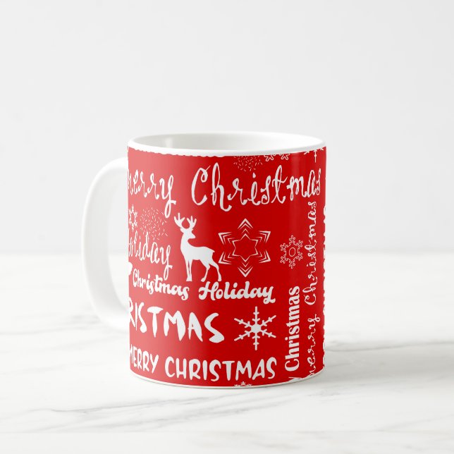 Mug vacances de Noël, motif de Noël, hiver  (Devant gauche)