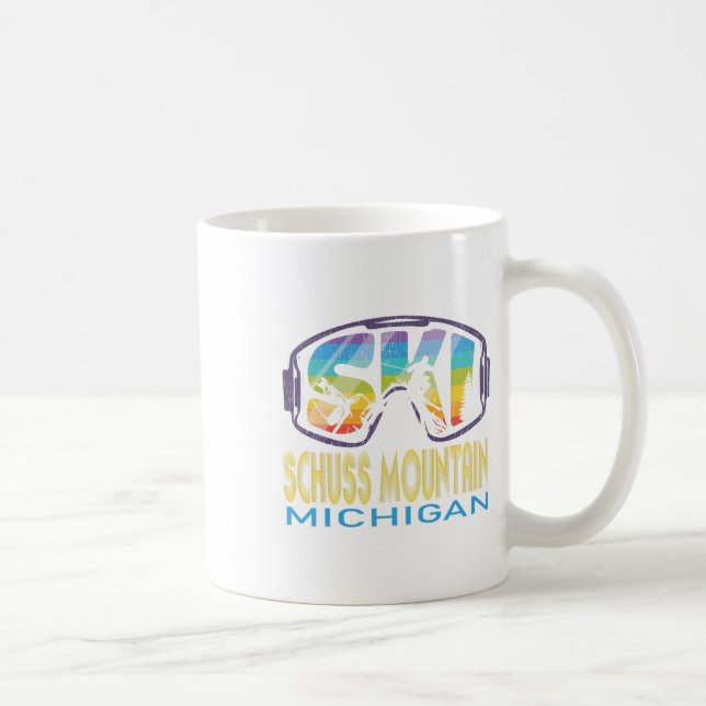 Mug Vacances de ski à Ski Schuss Mountain Michigan  (Droite)