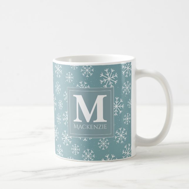 Mug Vacances décorées d'un monogramme de flocons de (Droite)